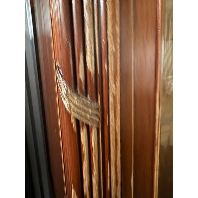 19th Century Chateau Directoire Louis XVI Style Bronze and Brass Trimmed Glass Door Armoire, 19th Century For Sale - Image 5 of 9