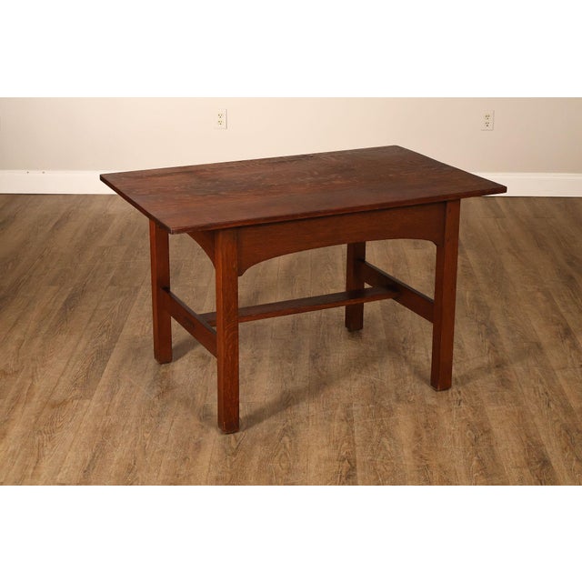 High Quality American Made Library Table By L. & J.G. Stickley. This Table Features A Rectangular Solid Wood Top, Straight...