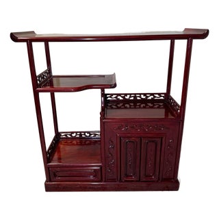 Chinese Chinoiserie Asymmetric Étagère Display Cabinet With Pagoda Top- Bogu Jia For Sale