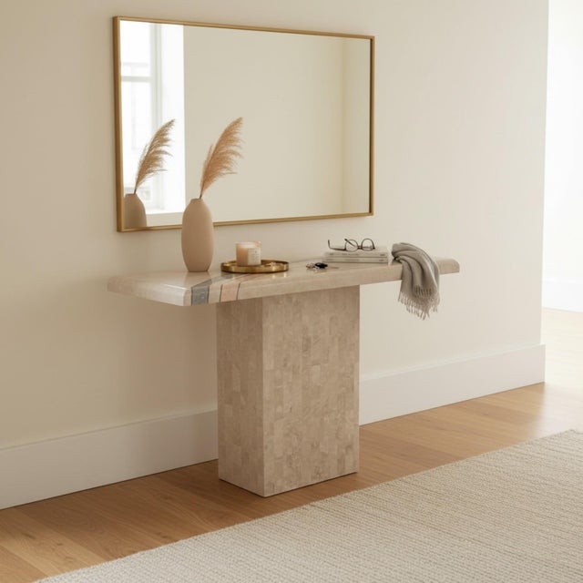 Maitland - Smith Maitland Smith Tessellated Stone Entry Table With Inlay For Sale - Image 4 of 4