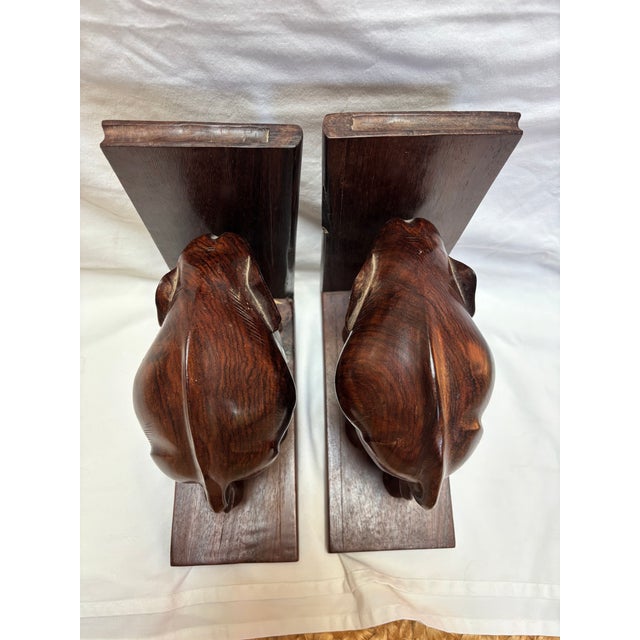 Carved Teak Elephant Bookends, a Pair For Sale In Philadelphia - Image 6 of 12