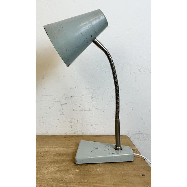 Industrial Grey Gooseneck Table Lamp from Zaos, 1960s For Sale - Image 4 of 18