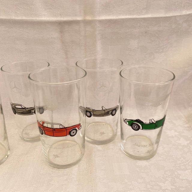 Mobil Oil Gas Classic and European Sports Cars Glasses - Set of 6 For Sale - Image 10 of 11