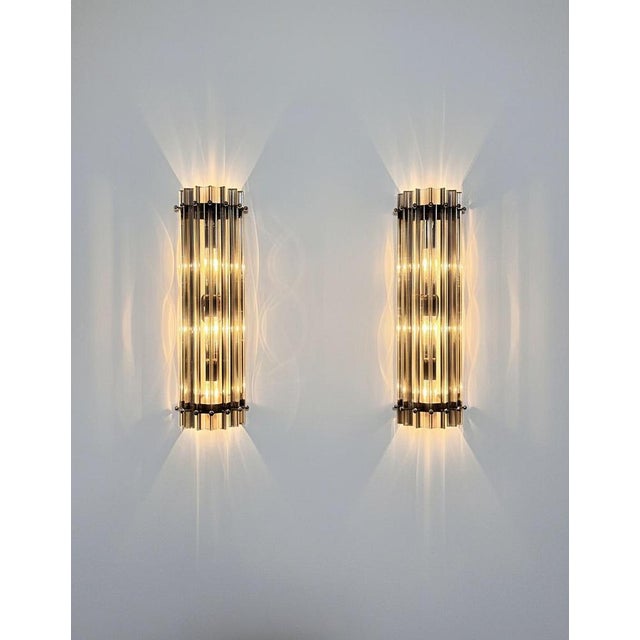 Italian Smoked Murano Glass Wall Sconces in the style of Venini, 1990s, Set of 4 For Sale - Image 15 of 18
