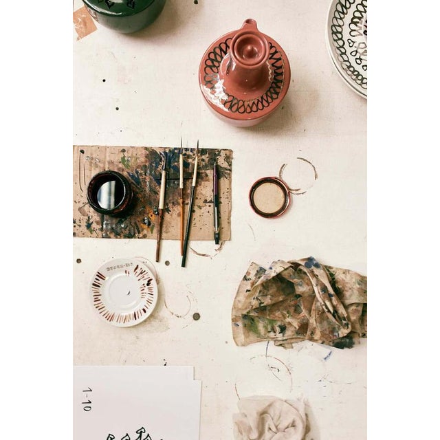 Not Yet Made - Made To Order Green Arab Doobide Coffee Set with Porcelain Finish by Alfredo Häblerli, 2022 For Sale - Image 5 of 9