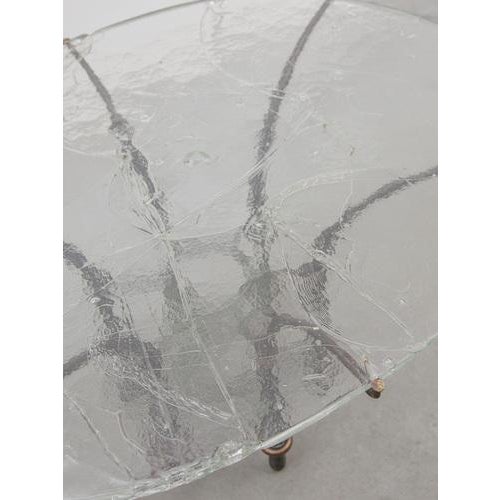 Gold Brutalist Coffee Table with Floating Glass Top by Lothar Klute, 1980s For Sale - Image 8 of 15