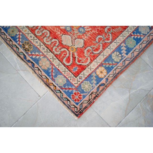 Turkish Runner Rug Hand-Knotted Muted Colors Tribal Hallway Decor Lady Bug Pattern - 3'1" X 12'9" For Sale - Image 12 of 14