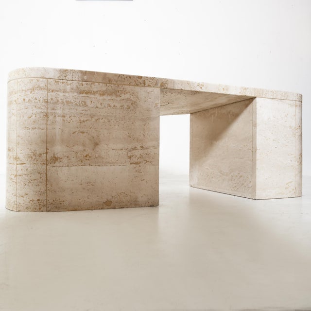 Triangular Travertine Table, 1970s For Sale - Image 13 of 18