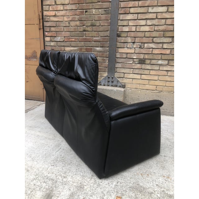 Two-Seater Sofa in Black Genuine Leather by Hans Kaufeld for de Sede, 1980s For Sale - Image 13 of 15