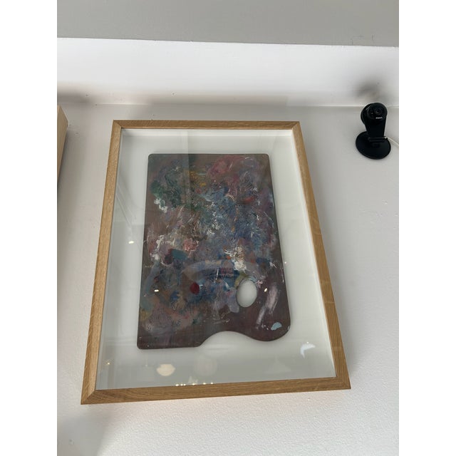 Late 20th Century Paint Palette Magentas in Float White Oak Frame For Sale - Image 9 of 10