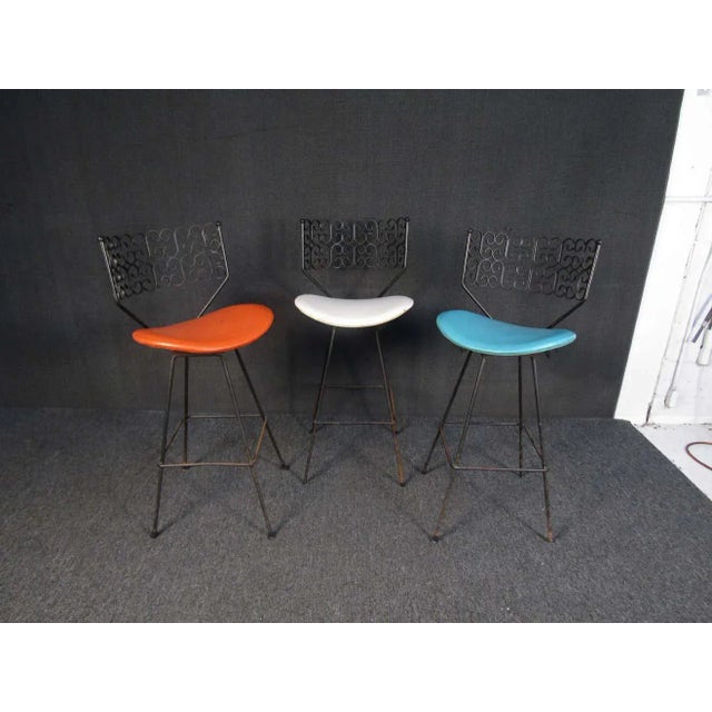 Black Set of Three Arthus Umanoff Vintage Stools For Sale - Image 8 of 8