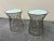 Contemporary Metal Cage Side Tables White Frosted Glass Tops For Sale - Image 3 of 10