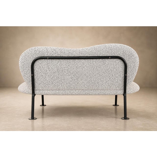 Brazilian Modern Organic Form Loveseat in Iron & Bouclé by Freijó Móveis, Brazil, 1950s For Sale - Image 15 of 18