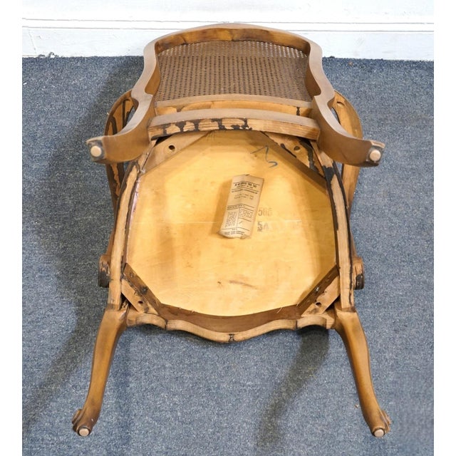 Lenoir Furniture Country French Style Cane Back Dining Arm Chair For Sale - Image 9 of 10