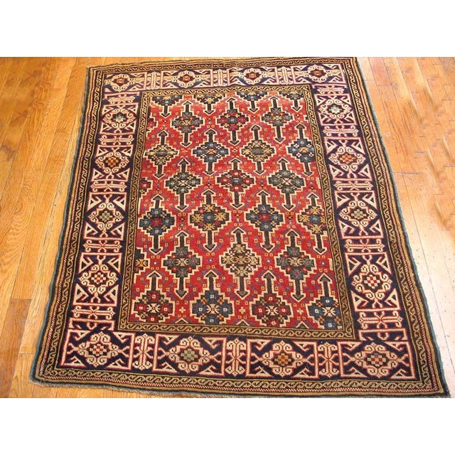Antique Caucasian rug. Size: 3'3" x 4'4".