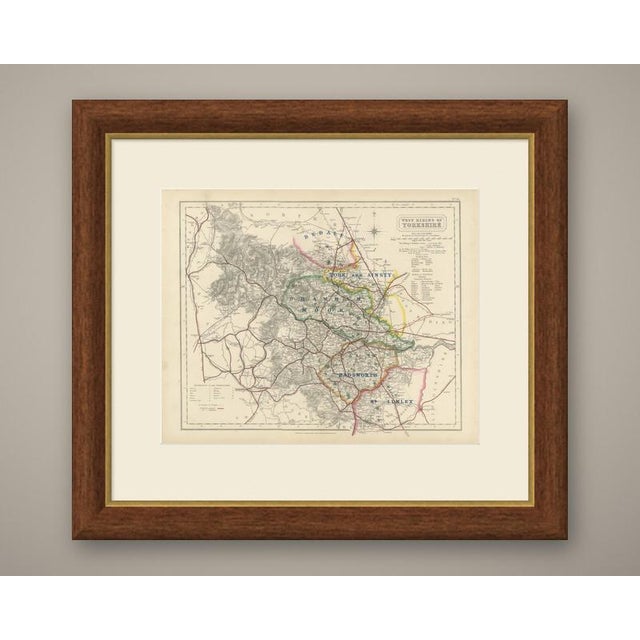 Engraved by J. and C. Walker for Hobson's Fox-Hunting Atlas circa 1870, this antique fox hunting map of Yorkshire's West...