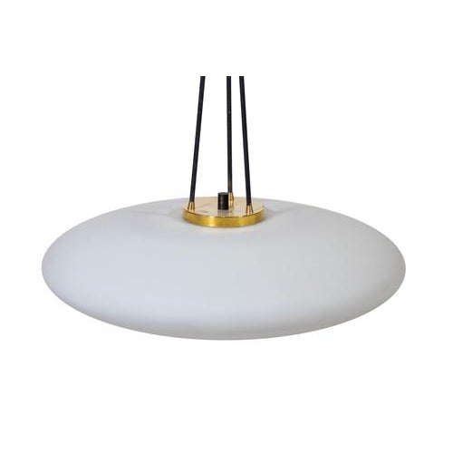 Metal Vintage Brass and Glass Chandelier from Stilnovo, Italy, 1970s For Sale - Image 7 of 11
