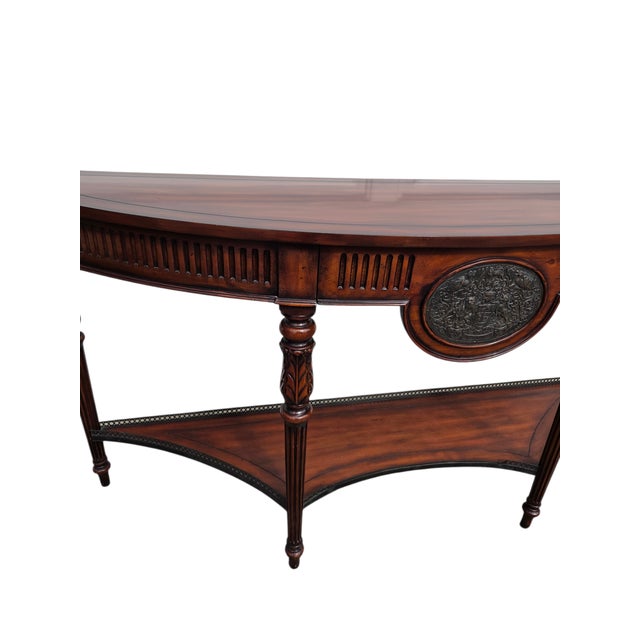 1990s Theodore Alexander Console Buffet Table Sideboard French Regency Demi Lune Shelf For Sale In Philadelphia - Image 6 of 18