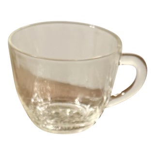 Mid 20th Century Indiana Glass Daisy and Button Pattern Snack Plates and Cups - Set of 7 For Sale