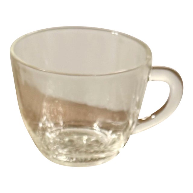 Mid 20th Century Indiana Glass Daisy and Button Pattern Snack Plates and Cups - Set of 7 For Sale