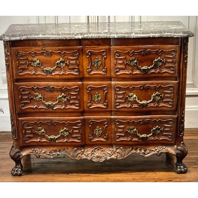 French Provincial Oak Commode For Sale - Image 12 of 12