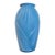 1980s Art Deco Revival French Blue Satin Draped Anchor Hocking Glass Vase For Sale