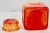 Amber to Red Ombré Glass Lidded Jar For Sale - Image 4 of 5