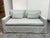 Traditional Restoration Hardware Belgian Track Arm Bench-Seat Linen Slipcover Loveseat For Sale - Image 3 of 11