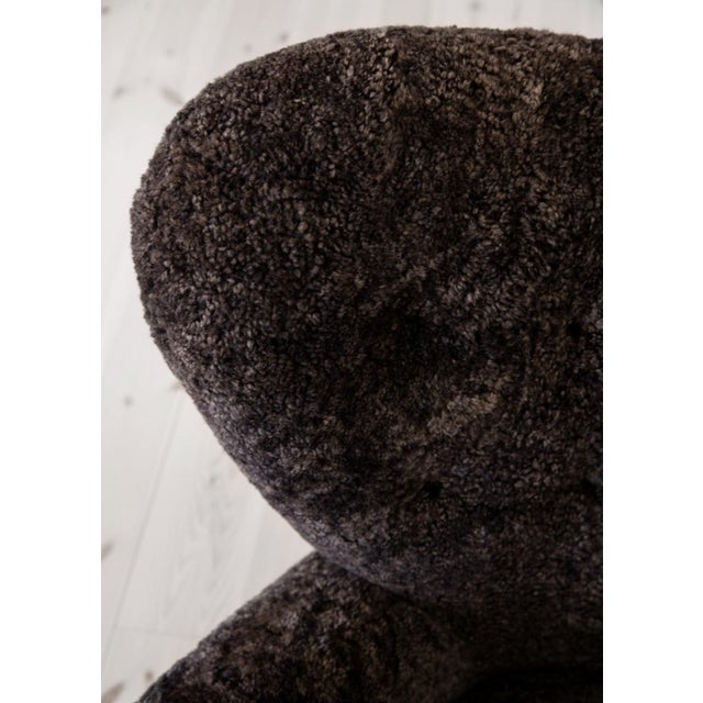 Textile Espresso Sheepskin the Tired Man Lounge Chair by Lassen For Sale - Image 7 of 16