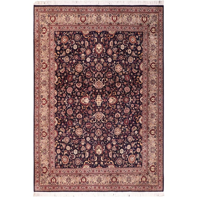 Floral 1990's Pak-Persian Blue/Gray Wool Rug - 8'2'' X 10'0'' For Sale - Image 9 of 9