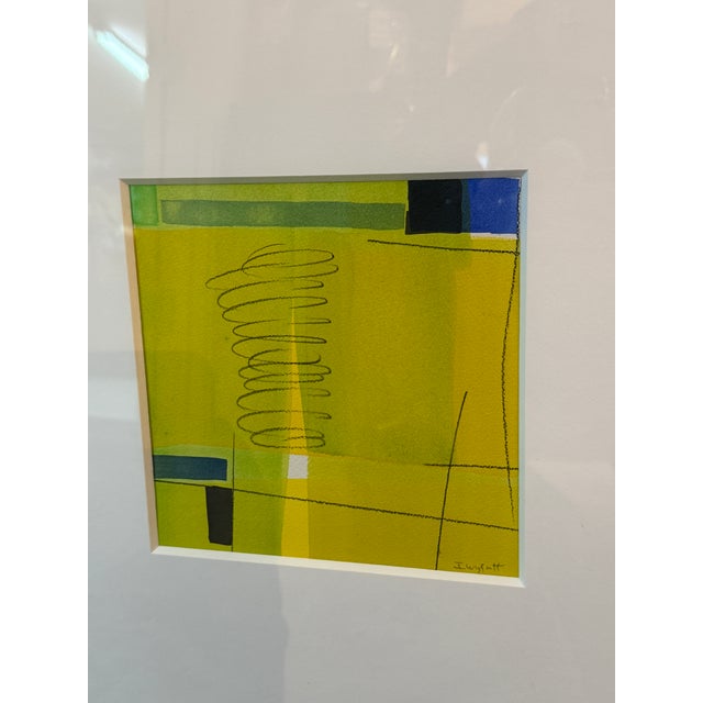 Abstract Isabel Wyatt "Yellow Green Colorform" Original Painting, Signed For Sale - Image 3 of 11