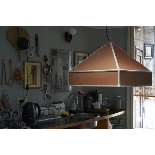 Gold Large Piramide Pleated Pendant Lamp by Nassi For Sale - Image 8 of 14