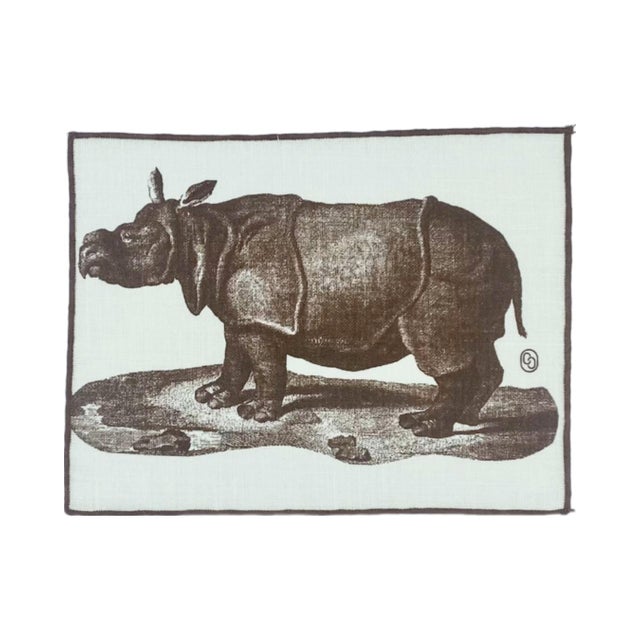 Mid 20th Century Vintage Linen Safari Jungle Animals Cocktail Napkins- Set of 6 For Sale - Image 5 of 12