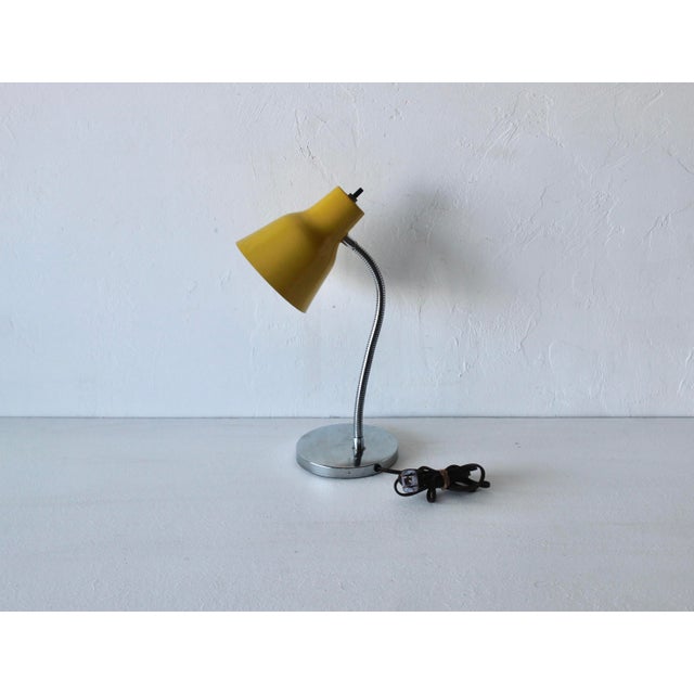 1970s Josef Hurka for Napako Style Modern Gooseneck Yellow Desk Lamp For Sale - Image 14 of 15