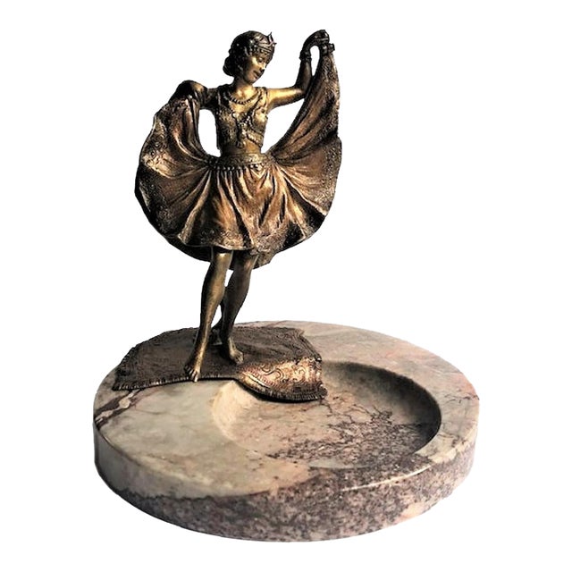 Franz Bergmann, Viennese Bronze & Marble Erotic Sculptural Vide Poche, ca. 1900 For Sale