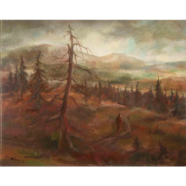 Miloslava Vrbova-Štefková, Landscape, Bohemian Forest, Oil Painting, Mid-20th Century For Sale - Image 5 of 5