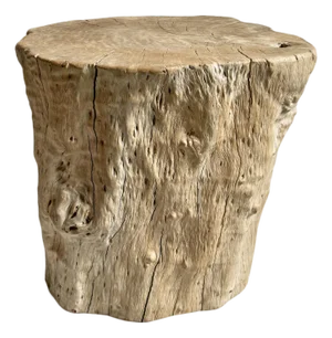 Vintage Blond Lychee Stump Side Table