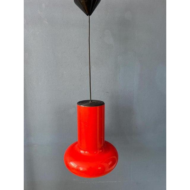 Vintage Space Age Red Cone Pendant Lamp For Sale - Image 6 of 11