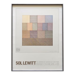 Sol LeWitt Vintage 1978 Mid Century Modernist Lithograph Print Framed Museum Exhibition Poster " Four-Color Drawing ( Composite ) " 1970 For Sale