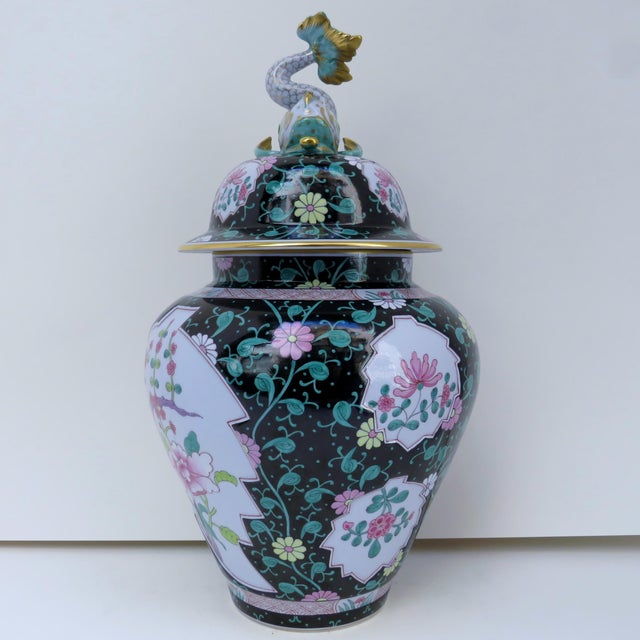 Mid 20th Century Herend Black Dynasty Temple Jar For Sale - Image 5 of 10