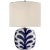Kate Spade New York for Visual Comfort Signature Parkwood Medium Table Lamp in New White & Cobalt with Linen Shade For Sale