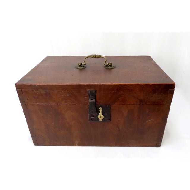 Mid 19th Century Mid 19th Century Antique Faux Burl Mahogany Grain Painted Document Box For Sale - Image 5 of 13