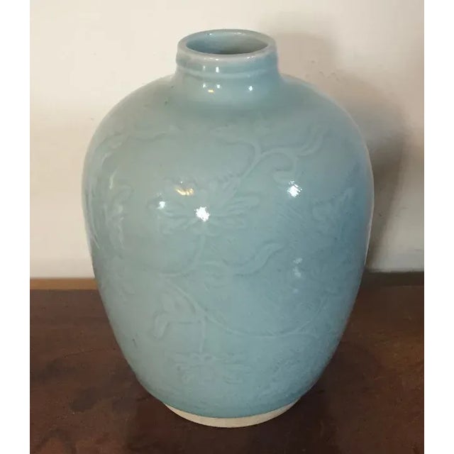 Green Antique 19th Century Chinese Celadon Porcelain Vase For Sale - Image 8 of 13