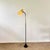 Mid-Century Floor Lamp in Black Metal and Brass with Yellow Shade, Sweden, 1950s For Sale - Image 4 of 11