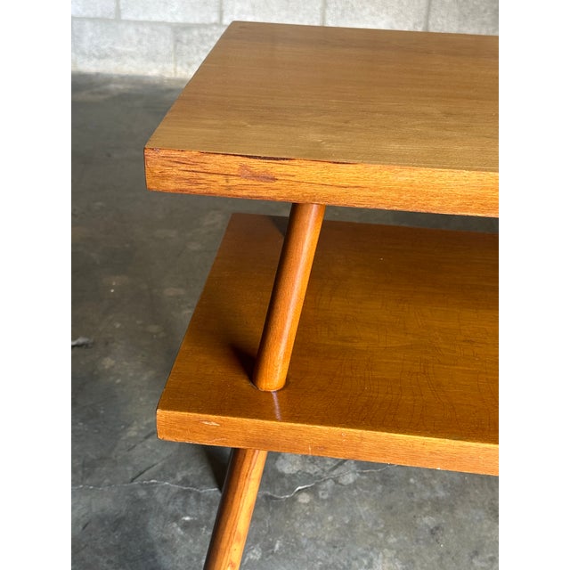 1950s t.h. Robsjohn-Gibbbings for Widdicomb Tiered Console Table For Sale - Image 10 of 12