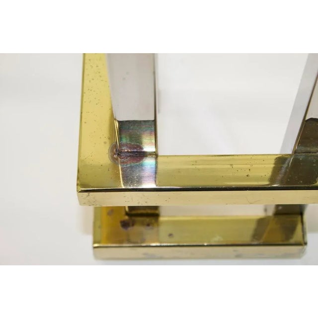 Late 20th Century Pair Regency Chrome & Glass Side Tables For Sale - Image 5 of 8