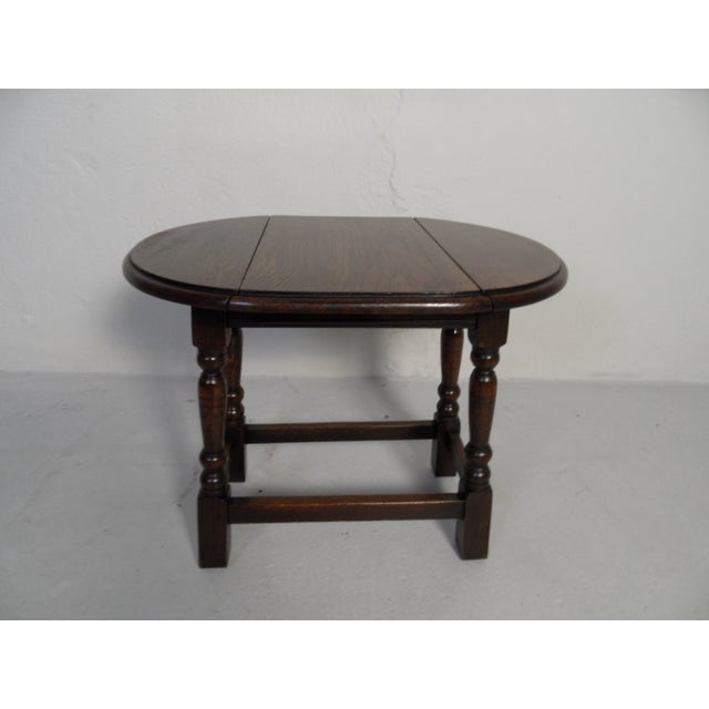 Vintage Oval Oak Side Table, 1950s For Sale - Image 6 of 11
