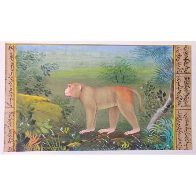This is a Vintage Folk Art Painting of a Monkey from Jaipur, India. This this a watercolor on paper of a Monkey standing...