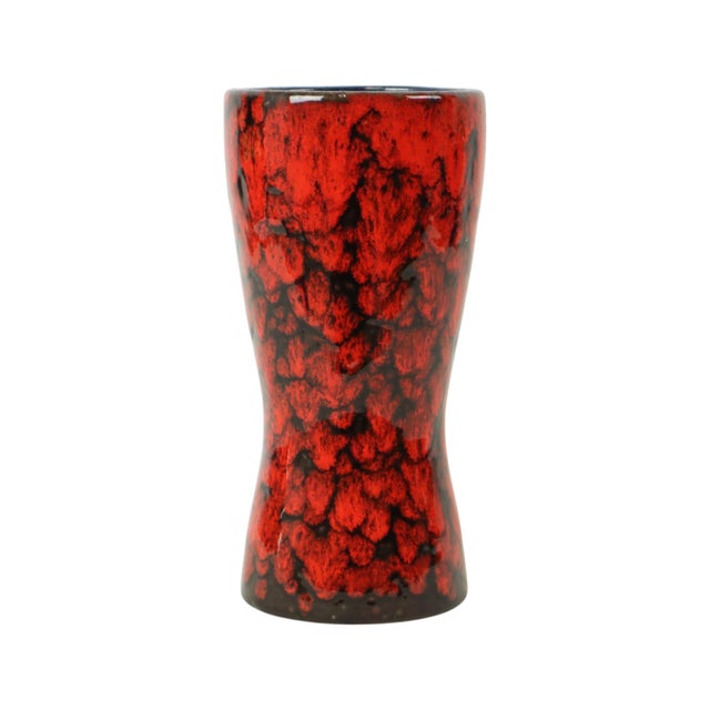 Vintage Red Vase in Fat Lava Glaze from Scheurich Keramik, 1960s For Sale - Image 6 of 11