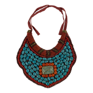 Georgia O'Keefe Style Turquoise Wall Art Unframed, Moroccan Folk Art Turquoise Cluster